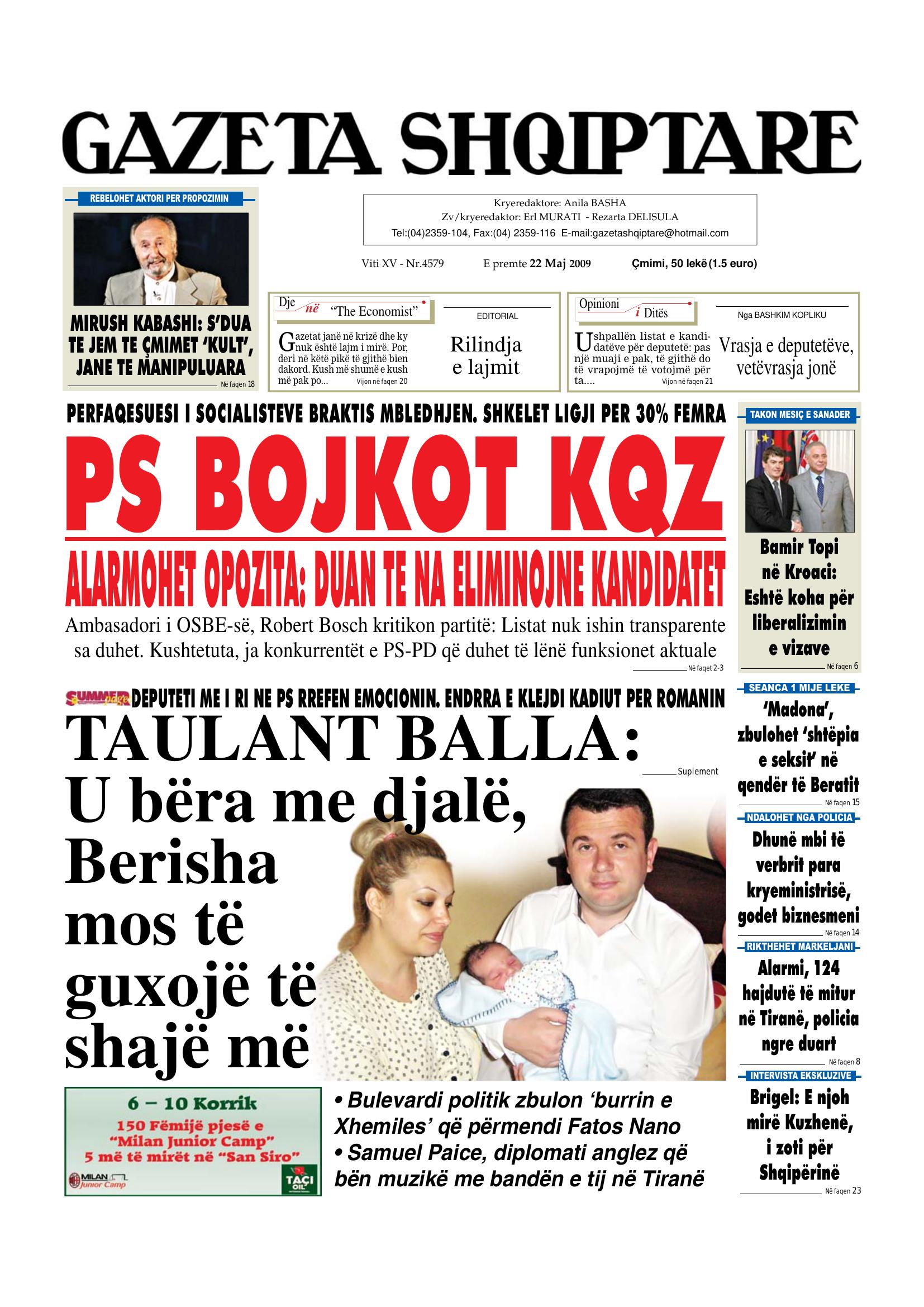 Gazeta Shqiptare 2009-05-22
